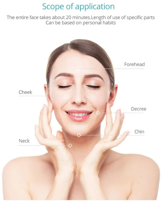 EMS RF Skin Care Clean Tighten Lifting Facial LED Photon Radio Frequency Beauty Massager - Pink